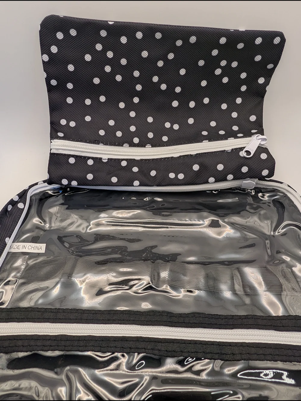 Bang & Carsten Large Hanging Travel Makeup Bag Folding Zipper Pockets, Black